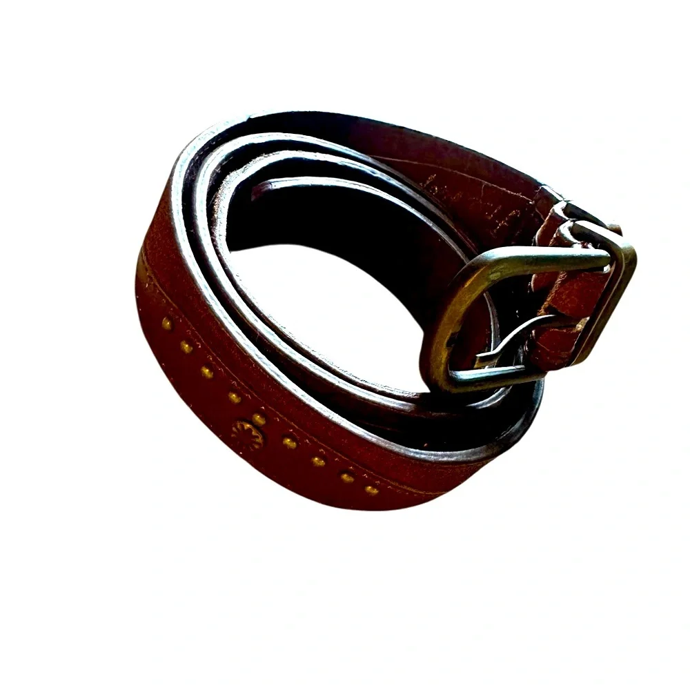 Free People Leather & Suede Belt | Flattering Grommets and Studs | Brown | M/L